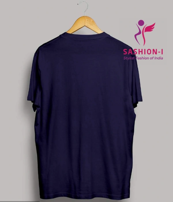 Men's Printed Half Sleeve T-Shirt-Blue - Blue